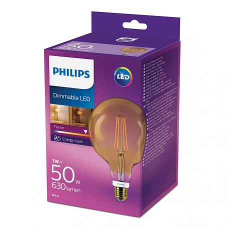 Philips LED Globe Filament Gold 7W (50W) Dæmpbar E27