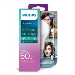 Philips LED SceneSwitch Standard 9,5W (60W) 2 lysfarver E27
