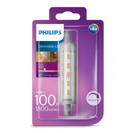 Philips LED rør 118mm 14W (100W) Dæmpbar Kold hvid R7s