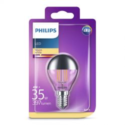 Philips LED Filament Topforspejlet 4W (35W) Varm hvid E14